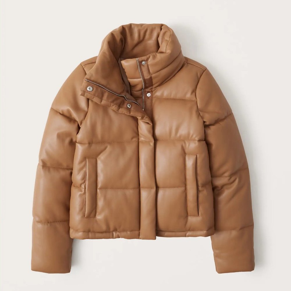 Vegan Leather Mini Puffer - Camel - NWT!